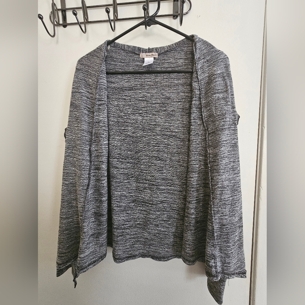 Women's Gray Open-Front Sweater - Picture 2 of 6